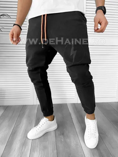 Pantaloni de trening negru conici K026 i3-1.3